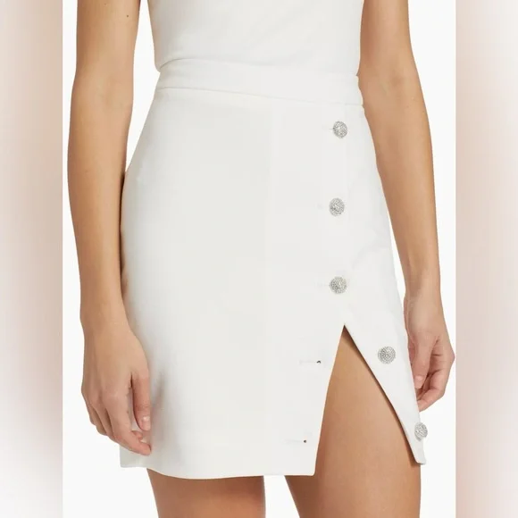GENERATION LOVE Tanya Crepe Skirt White Side Slit Women Size 4 $265 MSRP NWT - Picture 6 of 16